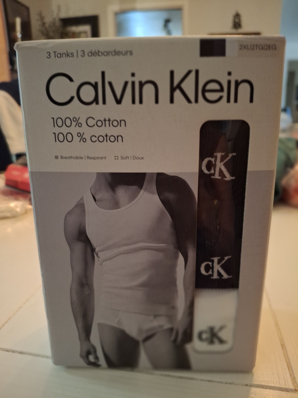 Calvin Klein Men’s Cotton Tank Top 3-Pack in White and Black